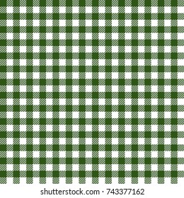 Moss Green Gingham Tablecloth Seamless Pattern 