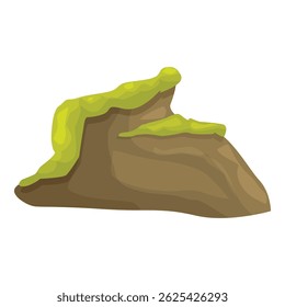 Musgo que crece en el lado de una montaña, ilustración relacionada con la naturaleza