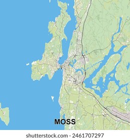 Moss, Norway map poster art
