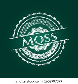 Moss on chalkboard. Vector Illustration. Detailed.
