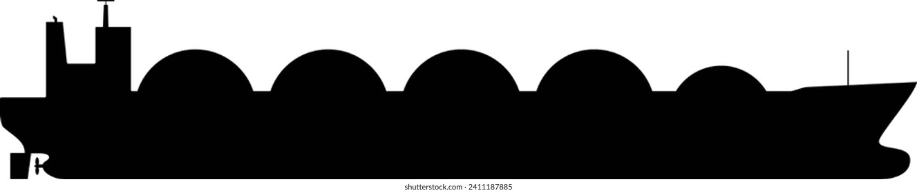Moss type LNG tanker icon, transparent background
