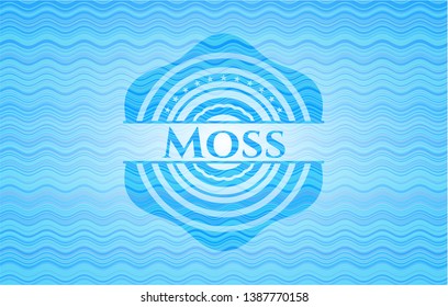 Moss water wave badge. Vector Illustration. Detailed.