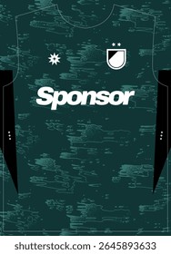 Mossy Horizon Green Pattern Football Jersey Sublimation Print