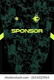 Mossy Lime Green Black Pattern Football Jersey Sublimation Print