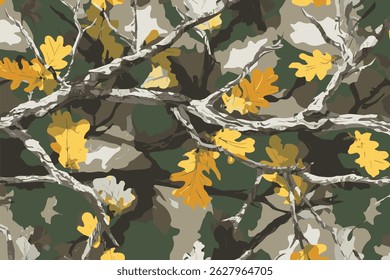 Mossy oak vector camouflage seamless pattern trendy style camouflage repeat print vector illustration hunting texture. Vector hunting camouflage background.