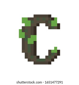 Mossy stone in alphabet pixel version