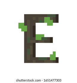 Mossy-Stein in der Pixelversion des Alphabets
