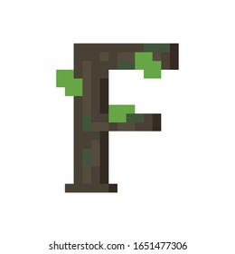 Piedra de mosaico en versión de píxel alfabeto
