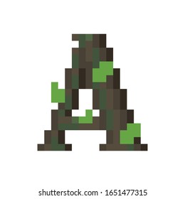 Piedra de mosaico en versión de píxel alfabeto
