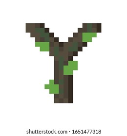 Mossy stone in alphabet pixel version