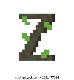 Piedra de mosaico en versión de píxel alfabeto