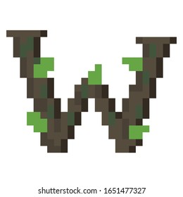 Piedra de mosaico en versión de píxel alfabeto