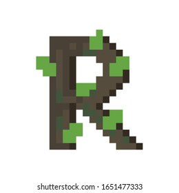 Piedra de mosaico en versión de píxel alfabeto