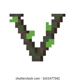 Mossy stone in alphabet pixel version