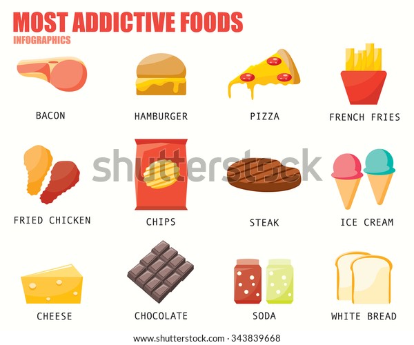 Most Addictive Foods Stock Vector (Royalty Free) 343839668 Shutterstock