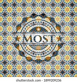 Most arabic emblem. Arabesque decoration. 