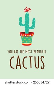 most beautiful cactus illustration