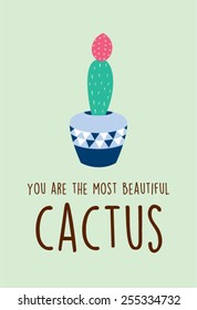 most beautiful cactus illustration