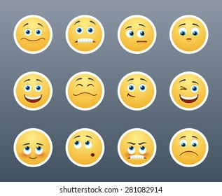 The most beautiful yellow stickers with different emotions