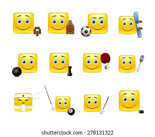 The most beautiful yellow stickers play different sports
