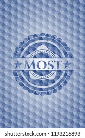 Most blue hexagon badge.