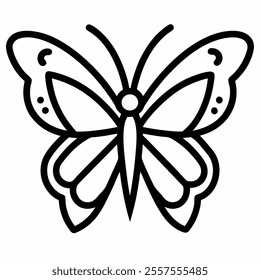 Most butterfly line art icons are simply black and white.