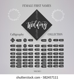 Most Common Female First Names On Stock Vector (Royalty Free) 582457111