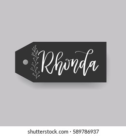 Most common female first names on a tag, perfect for seating card usage. One of wide collection in modern calligraphy style.