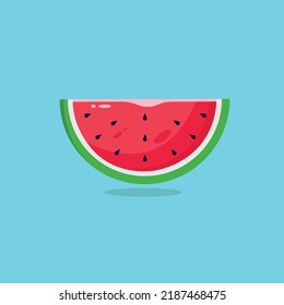 The most consumed fruit in summer is watermelon. A vector image embellished with the beauty of red and green colors