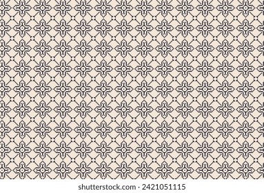 Most contemporary Thai fabric patterns are square with square dots and small and large floral patterns are added in each square making the image look three dimensional Use as wallpaper 