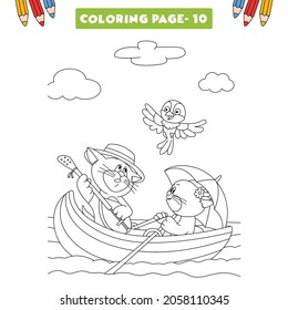 Most cute cat coloring pages for kids