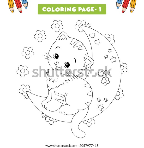 Most cute cat coloring\
pages for kids