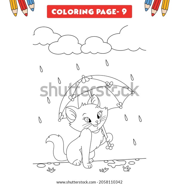 Most cute cat coloring\
pages for kids