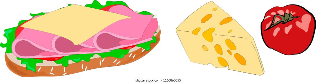 The most delicious sandwich on white background