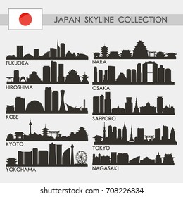 Die bekannteste Designkollektion der japanischen Städte Skyline City Silhouette