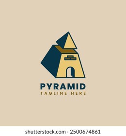 the most famous symbol of Egypt, the Pyramid Vector icon. Egyptian pyramids logo template