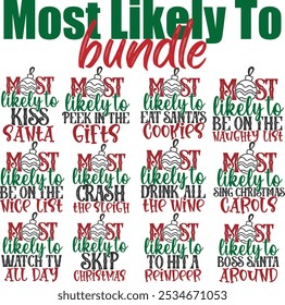 Most Likely To Bundle - Christmas Illustrations