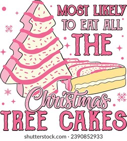 Most Likely to Christmas, Pink Christmas Tree Cakes, Merry Christmas, Pink Cake, Christmas Vibes