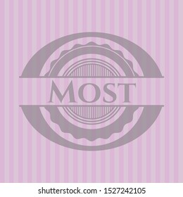 Most pink emblem. Retro. Vector Illustration. Detailed.