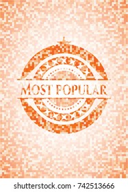 Most Popular abstract orange mosaic emblem