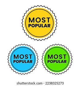 Most popular badge icon label sign design vector