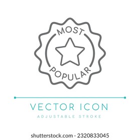 Most Popular Badge Product Vector Line Icon