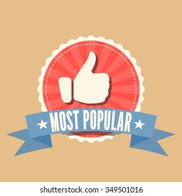 Most Popular badge in retro syle