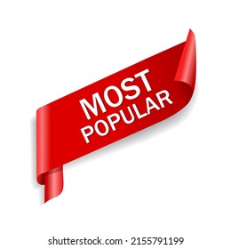 Most popular banner. Red Icon most popular. Modern style vector illustration.