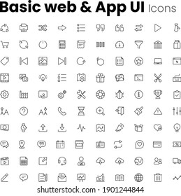 Most Popular Basic Web and App UI Icon Set