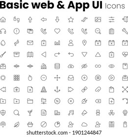Most Popular Basic Web and App UI Icon Set