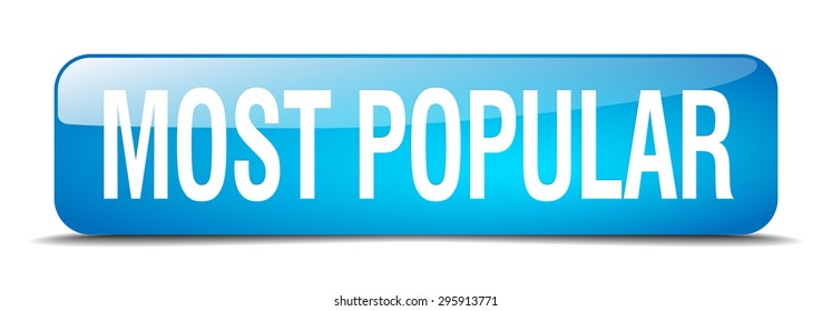 most popular blue square 3d realistic isolated web button