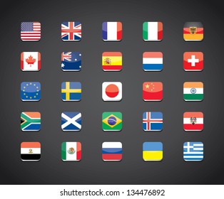 most popular countries flags vector apps icons