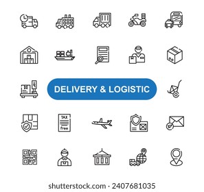 The most popular delivery and logistics icon. A collection of delivery and logistics icons that are widely used