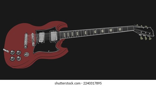 Ilustración de guitarra eléctrica más popular